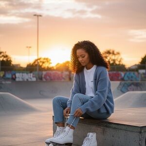 Vans unisex button up blue cardigan   Women’s L oversized